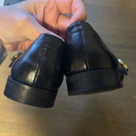 JONAK Paris Women's Black Leather‎ Studded Fringe Loafer Flats Size 36 - Picture 5 of 7